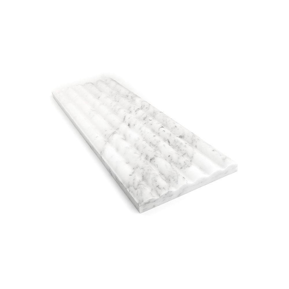 Fluted Field Tile 6" x 18" 6" x 18" Classic Statuario Straight Shot