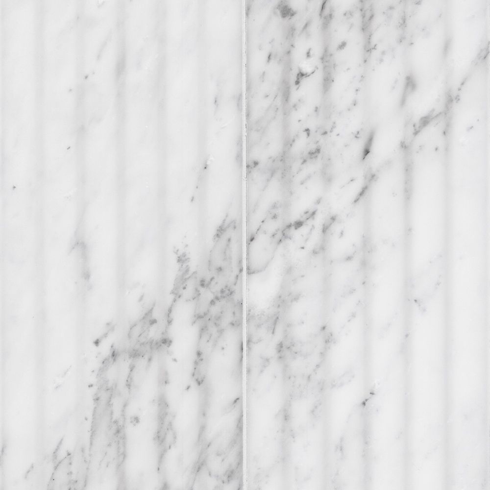 Fluted Field Tile 6" x 18" 6" x 18" Classic Statuario Straight Shot