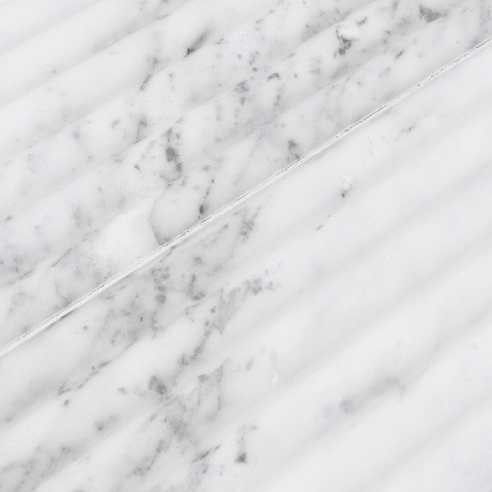 Fluted Field Tile 6" x 18" 6" x 18" Classic Statuario Straight Shot