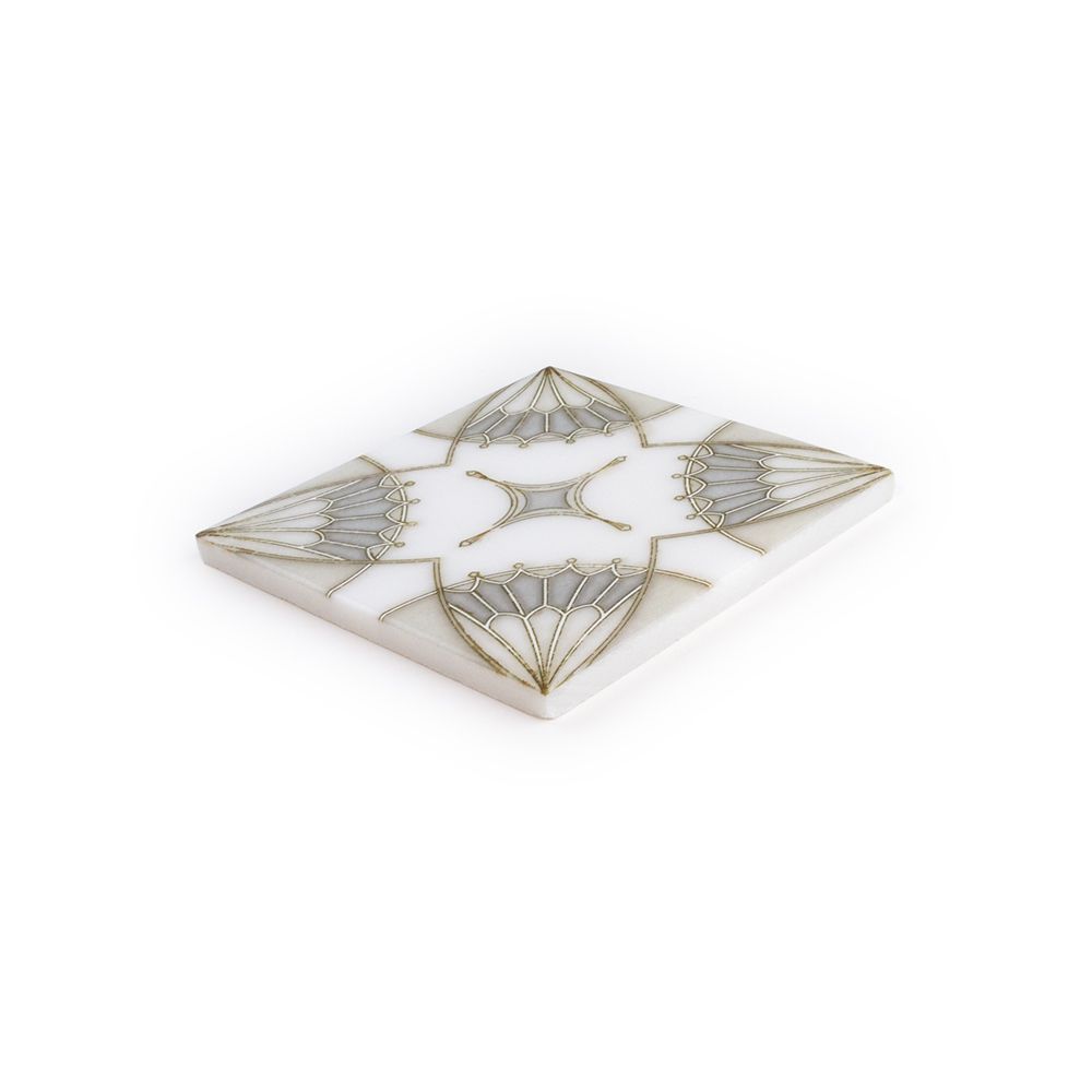 Scottish Chapel Field Tile 6" x 6" 6" x 6" Classic Statuario Straight Shot