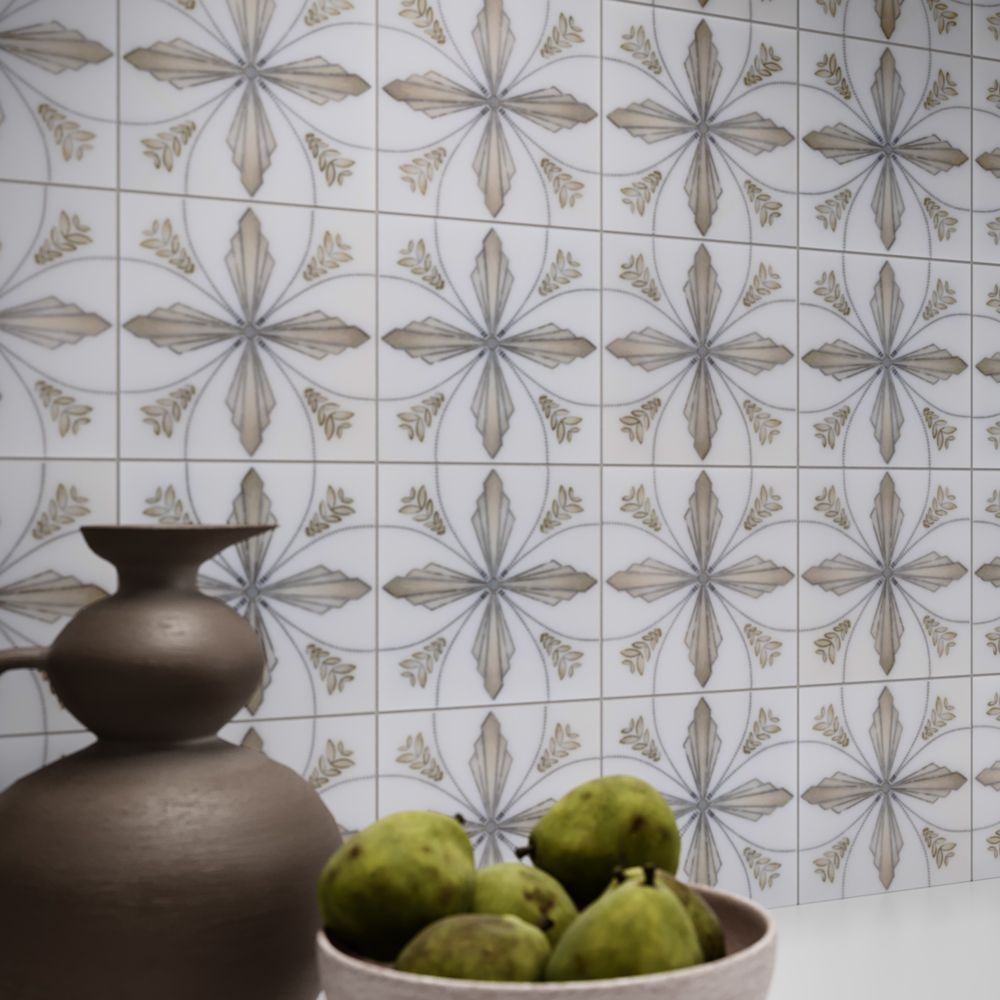 Parisian Revival Field Tile 6"x 6" 6" x 6" Classic Statuario Straight Shot