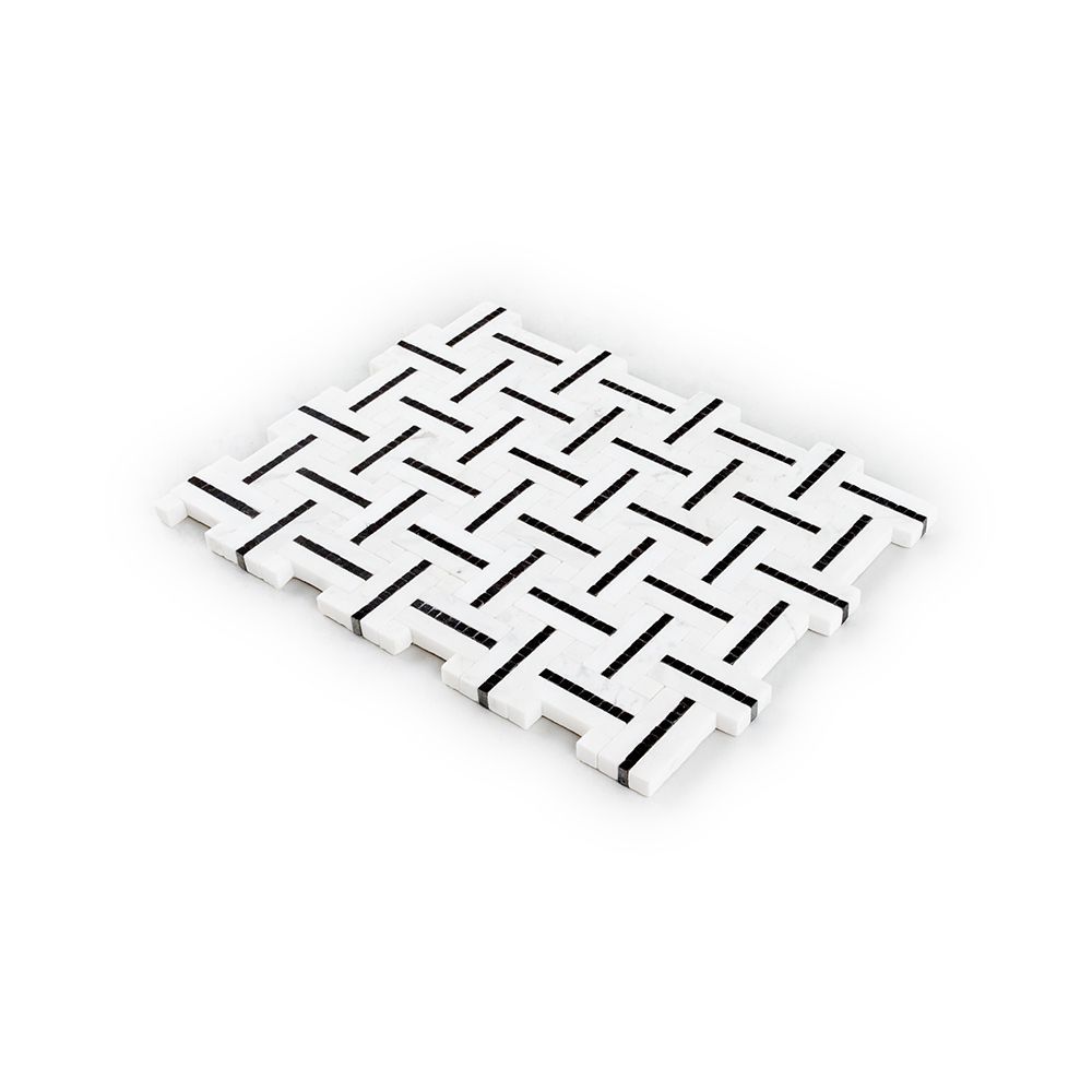 Grand Central Mosaic 8.25" x 11" Brooklyn Marquina Straight Shot