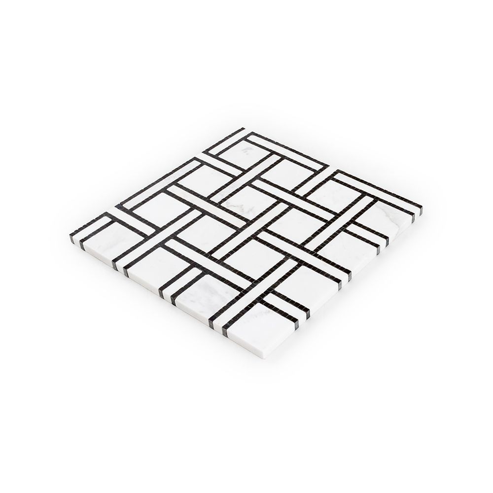 Terrace On The Park Mosaic 9.5" x 9.5" Brooklyn Marquina Straight Shot