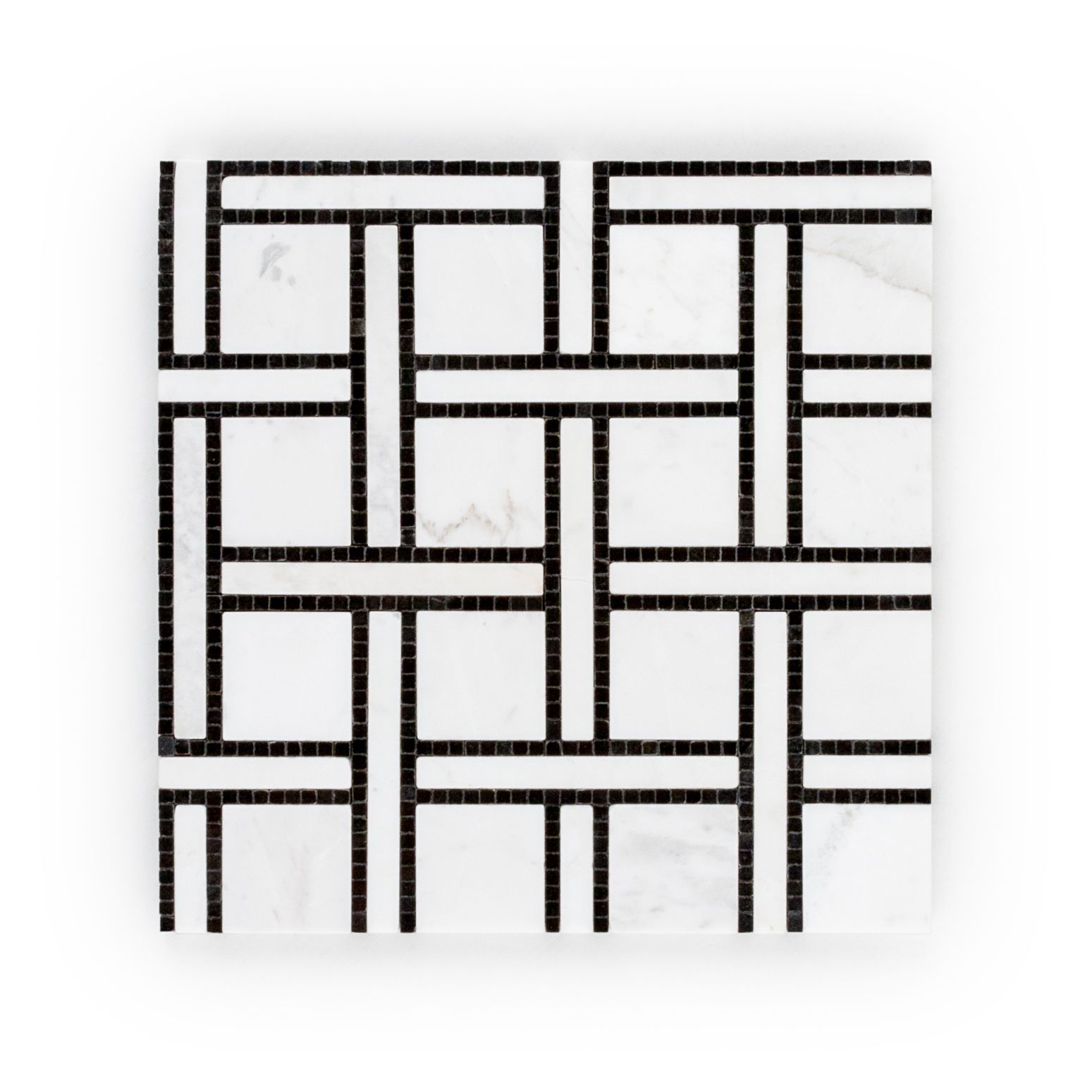 Terrace On The Park Mosaic 9.5" x 9.5" Brooklyn Marquina Straight Shot