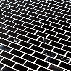 Madison Mosaic 12" x 12" Brooklyn Marquina Straight Shot