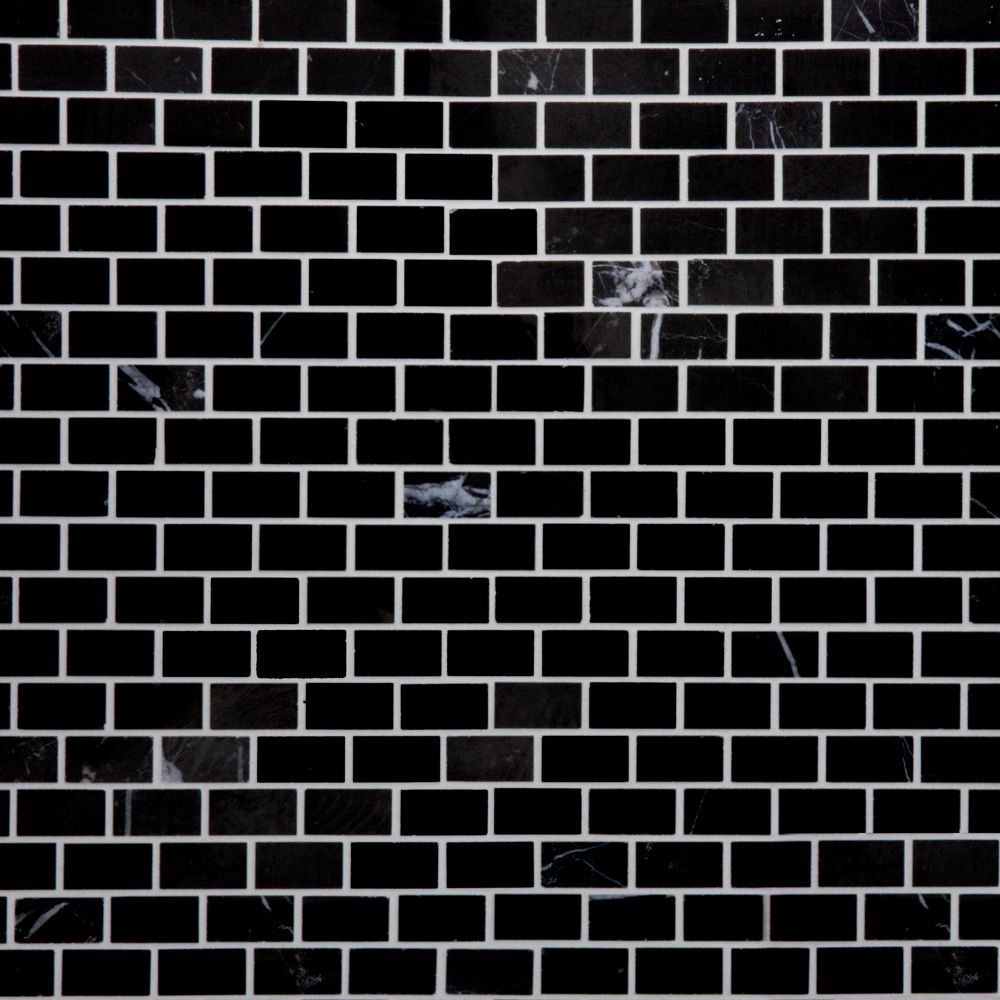 Madison Mosaic 12" x 12" Brooklyn Marquina Straight Shot