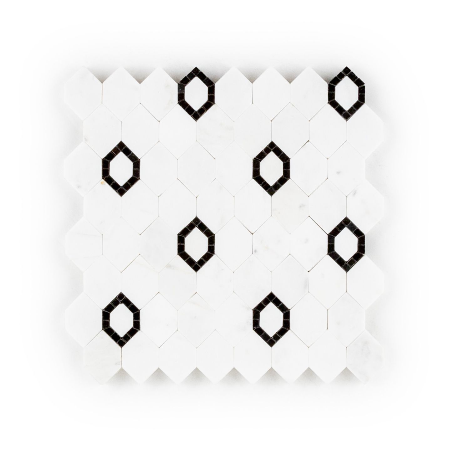 Perry Avenue Mosaic 8" x 8" Brooklyn Marquina Straight Shot