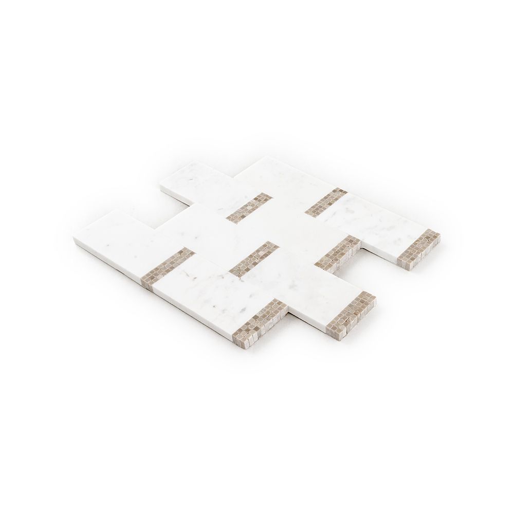 Subway Mosaic 8.625" x 9" Empire Beige Straight Shot