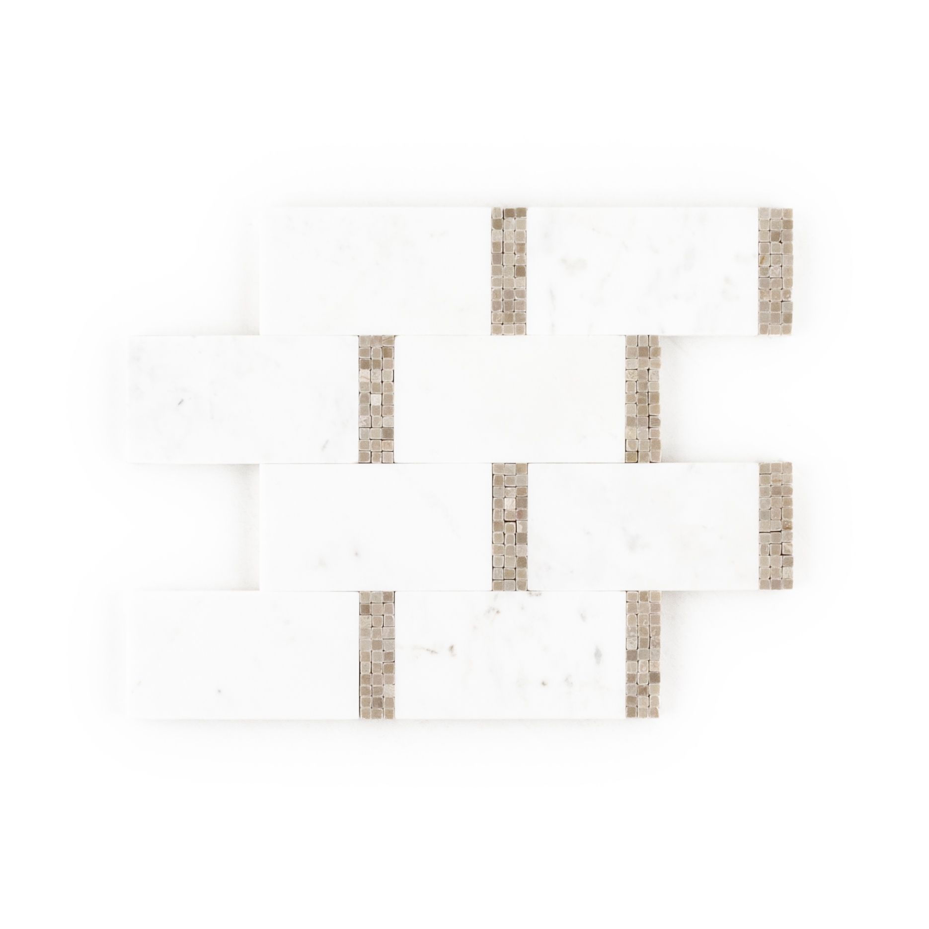 Subway Mosaic 8.625" x 9" Empire Beige Straight Shot