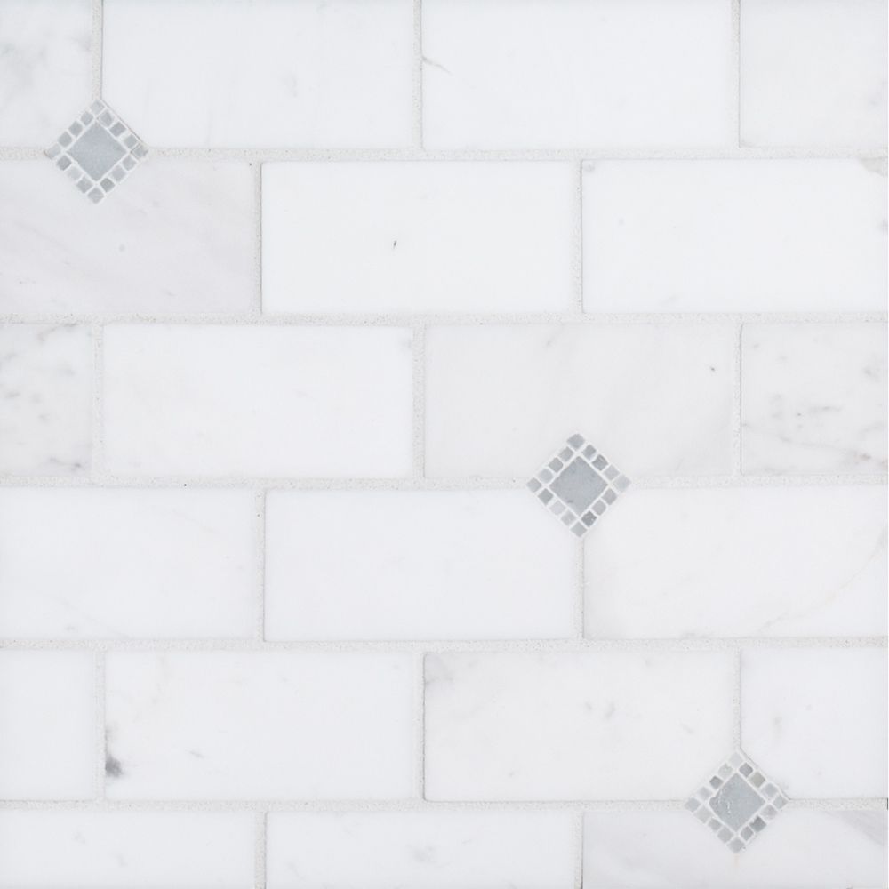 Lexington Mosaic 12" x 12.25" Chelsea Grey Straight Shot