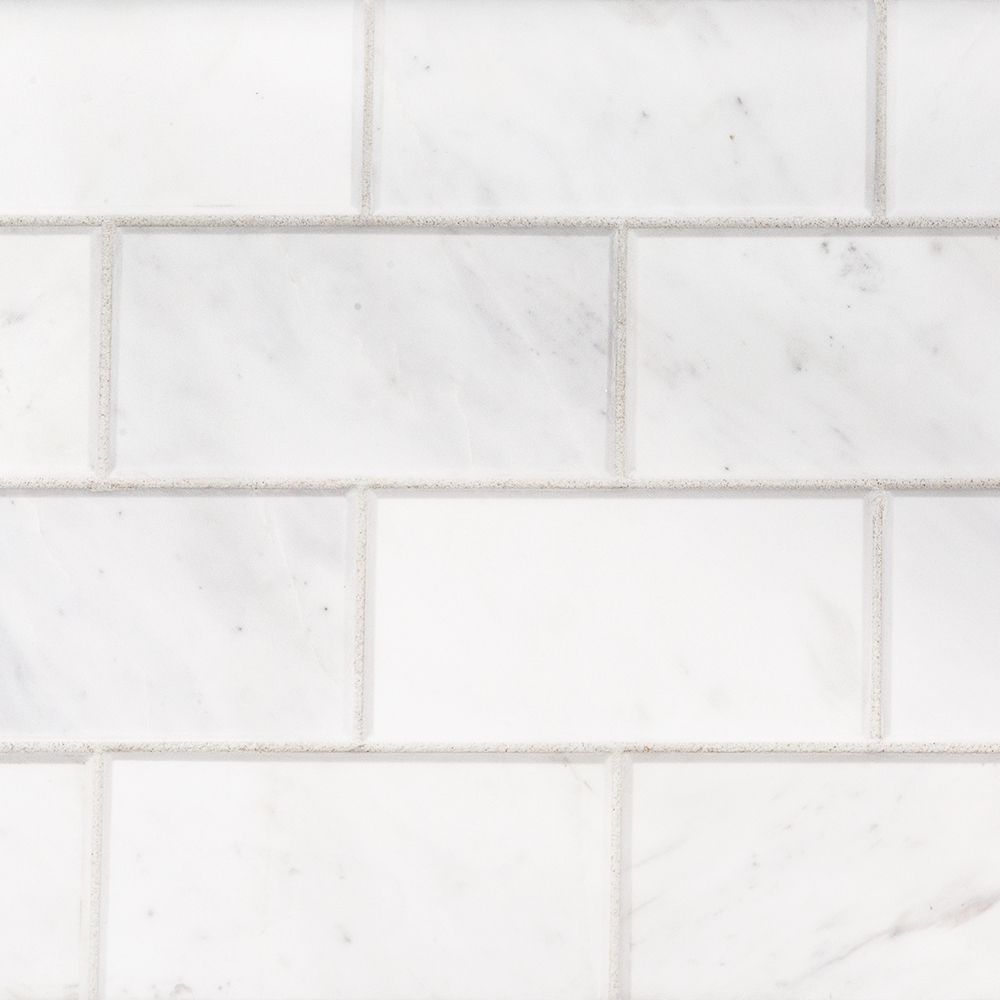 Beveled Field Tile 3" x 6" 3" x 6" Wall Street White Straight Shot