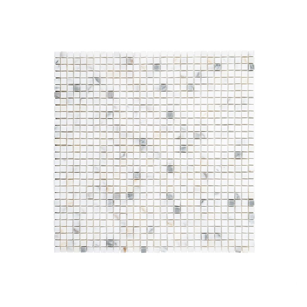 3/8" Composition Mosaic 12.625" x 12.625" Calacatta Gold Straight Shot