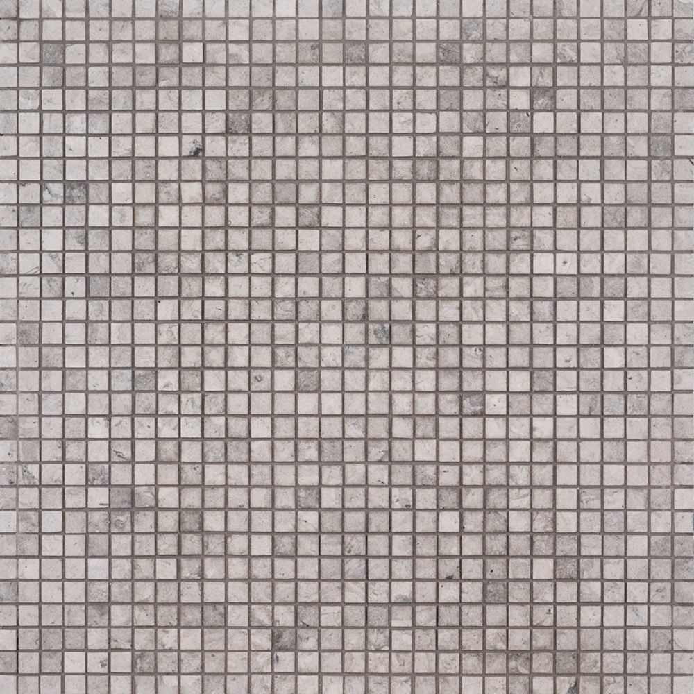3/8" Composition Mosaic 12.625" x 12.625" Tunisian Grey Straight Shot