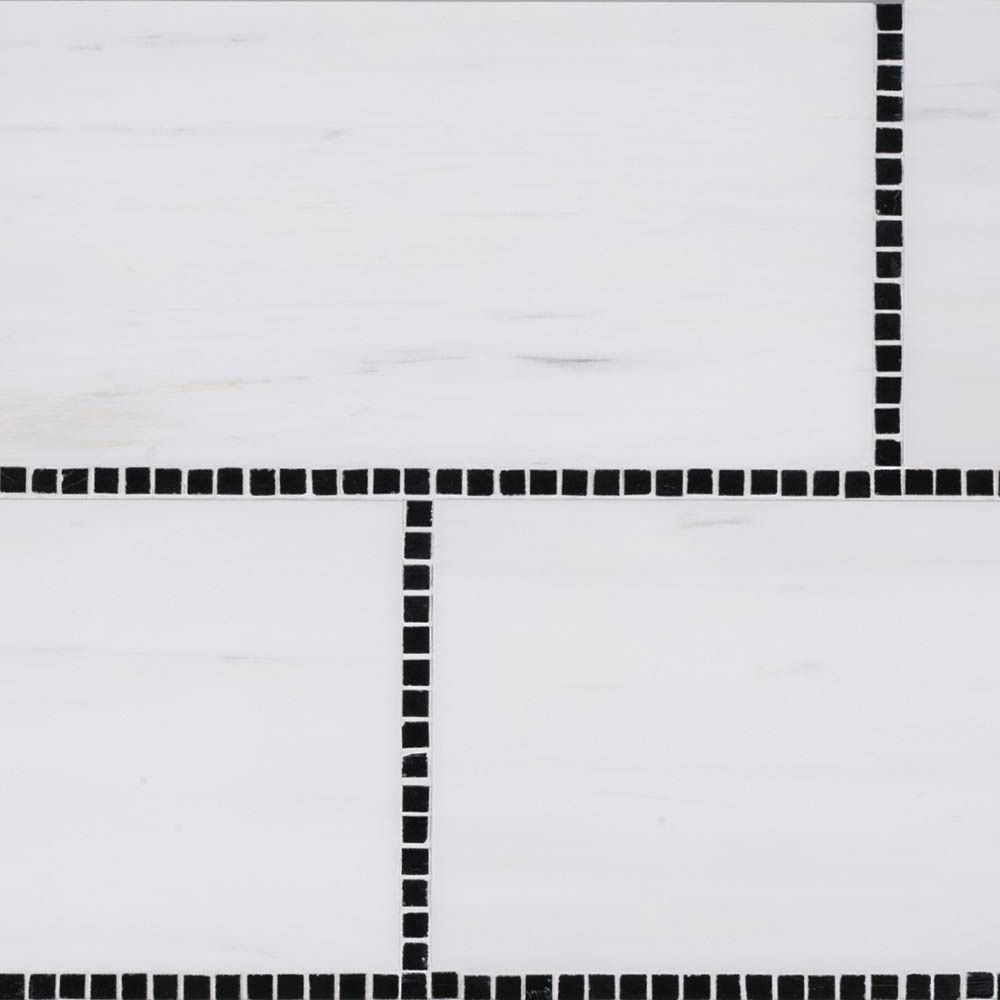 Saint Paul Mosaic 6.375" x 12.375" Nero Marquina Straight Shot
