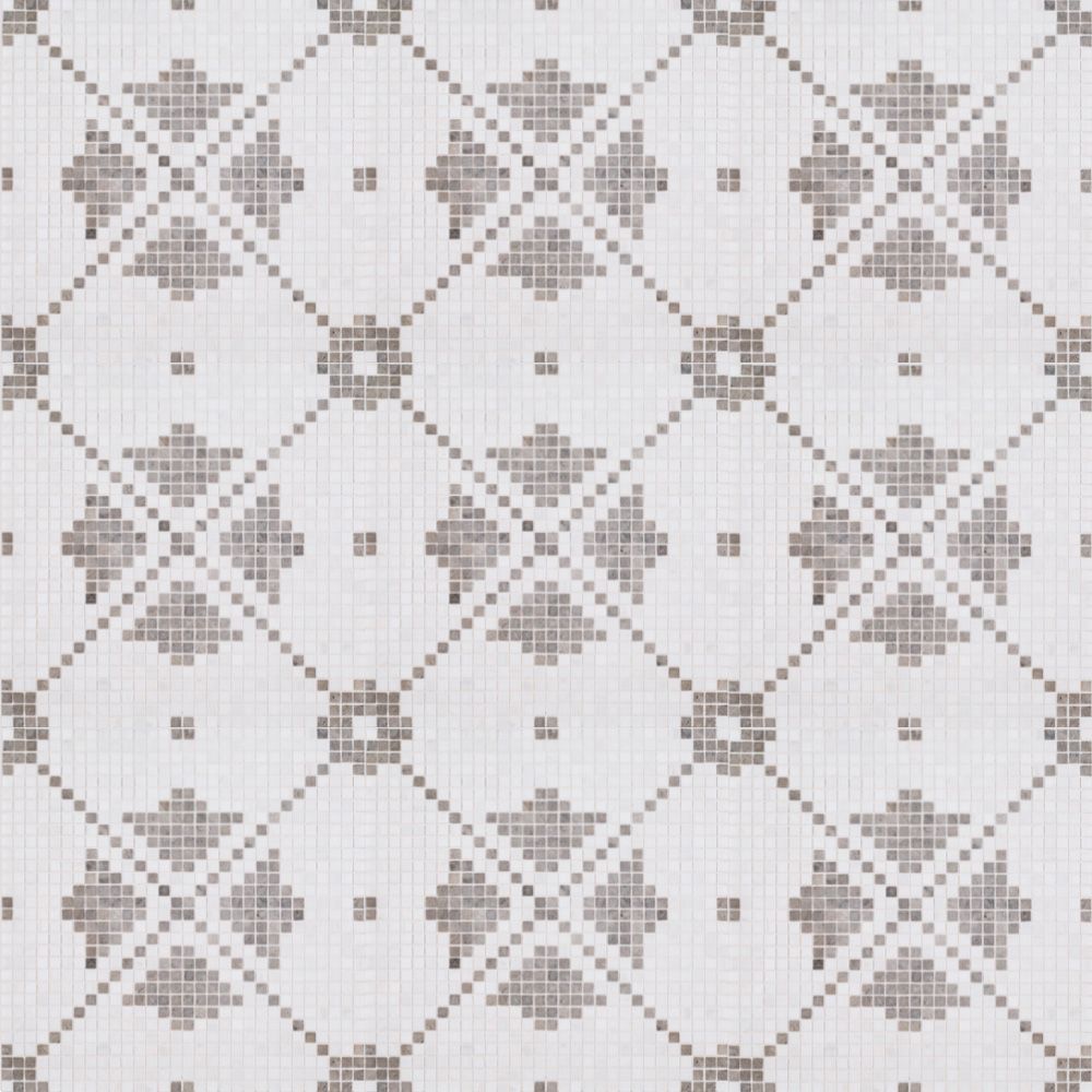 Montpelier Mosaic 12.625" x 12.625" Tunisian Grey Straight Shot
