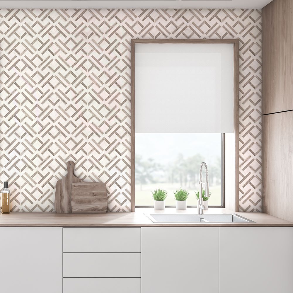 Topeka Mosaic 11.125" x 13.375" Grey Straight Shot