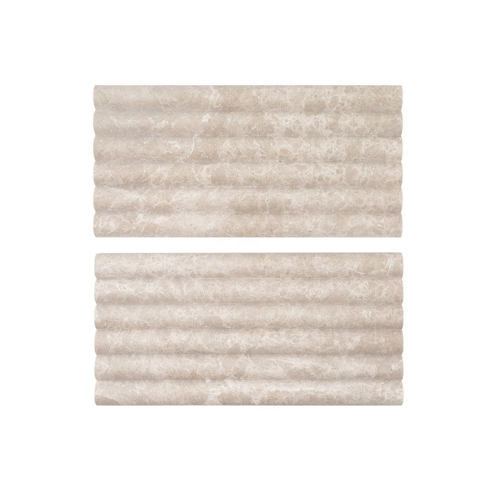 Fluted Field Tile 6" x 12" 6" x 12" Venetian Beige Straight Shot