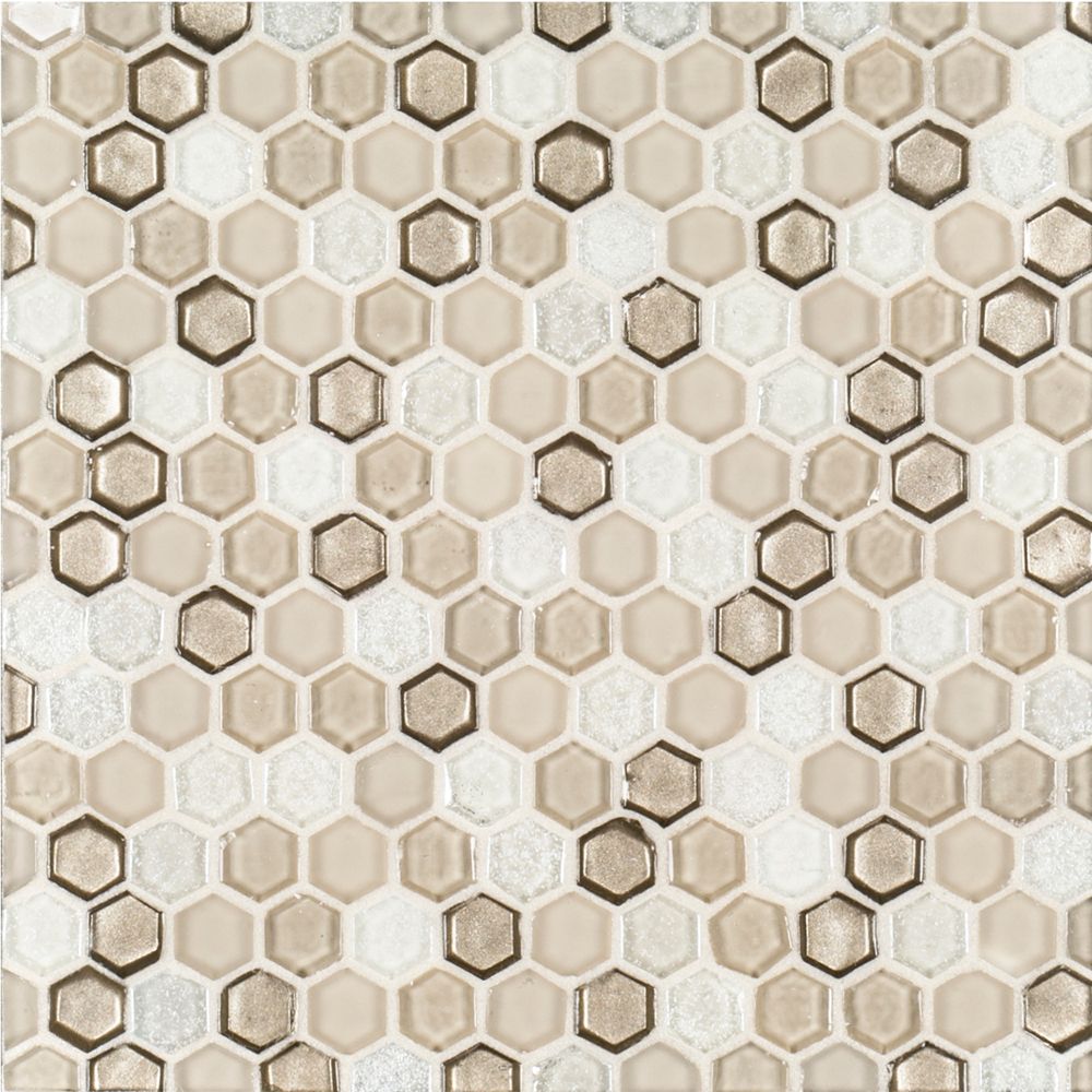 5/8" Hexagon Mosaic 11" x 11.25" Hazel Straight Shot