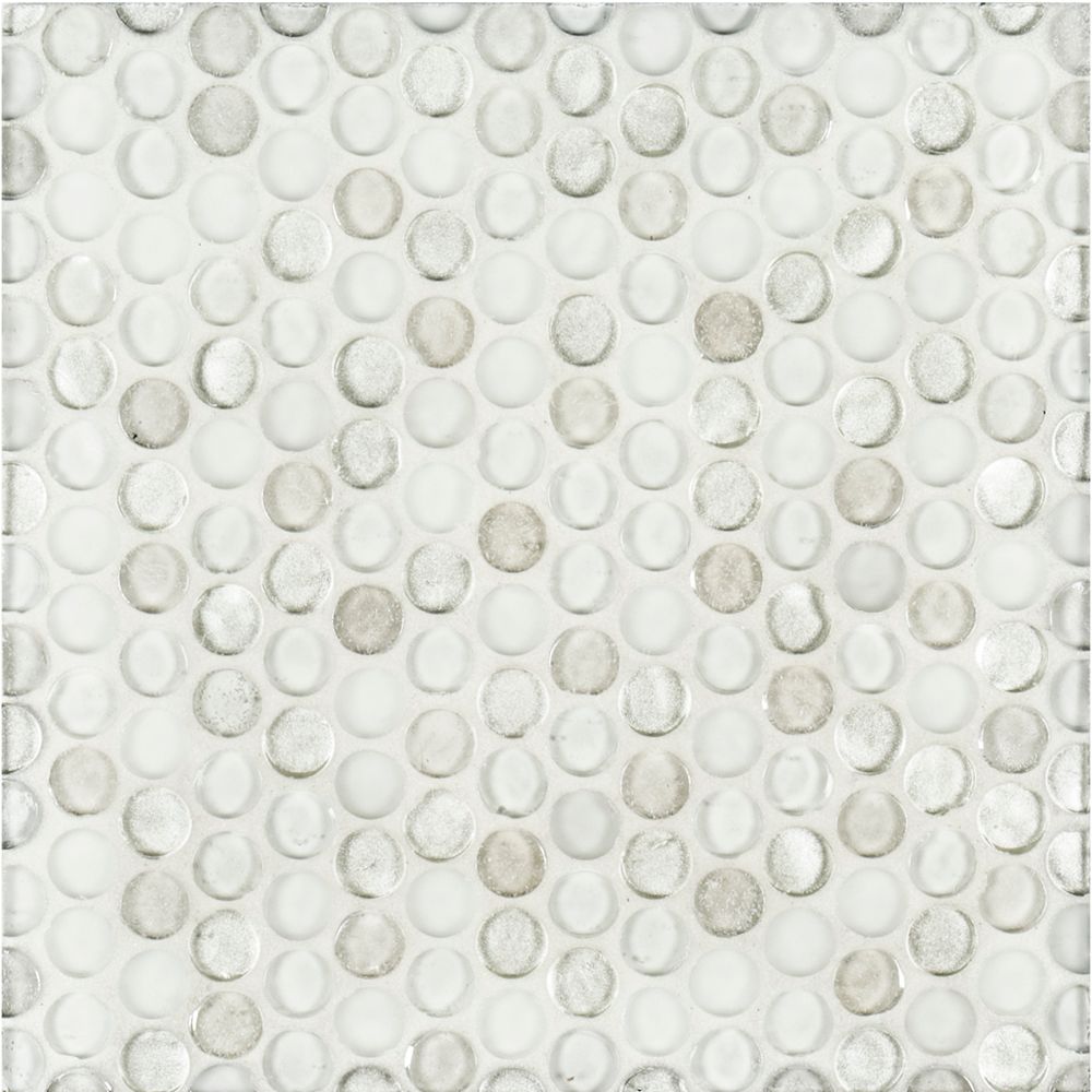 3/4" Penny Round Mosaic 11.125" x 11.875" Diamond Straight Shot