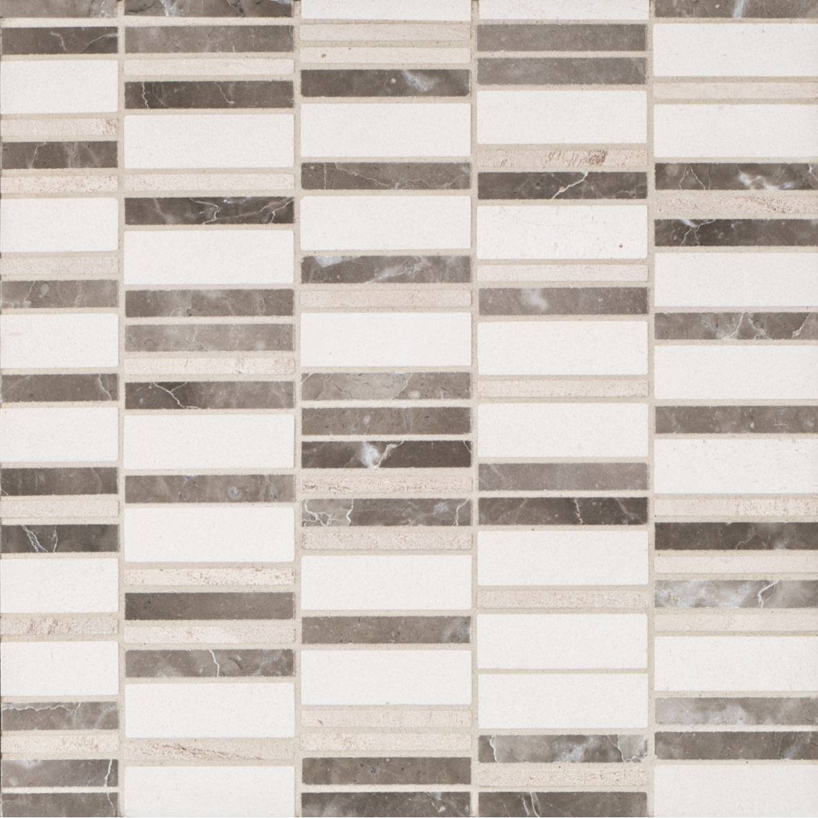 Stax Mosaic 11.125" x 12.125" Limestone & Marble Blend Straight Shot