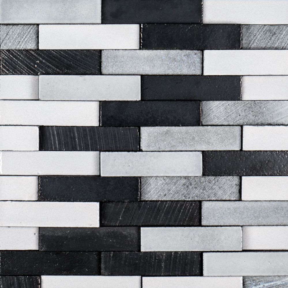 Elevation Brick Mosaic 9.875" x 11.875" Galvanized Straight Shot