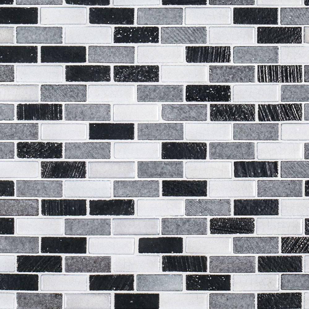 Mini Brick Mosaic 11.375" x 11.625" Galvanized Straight Shot