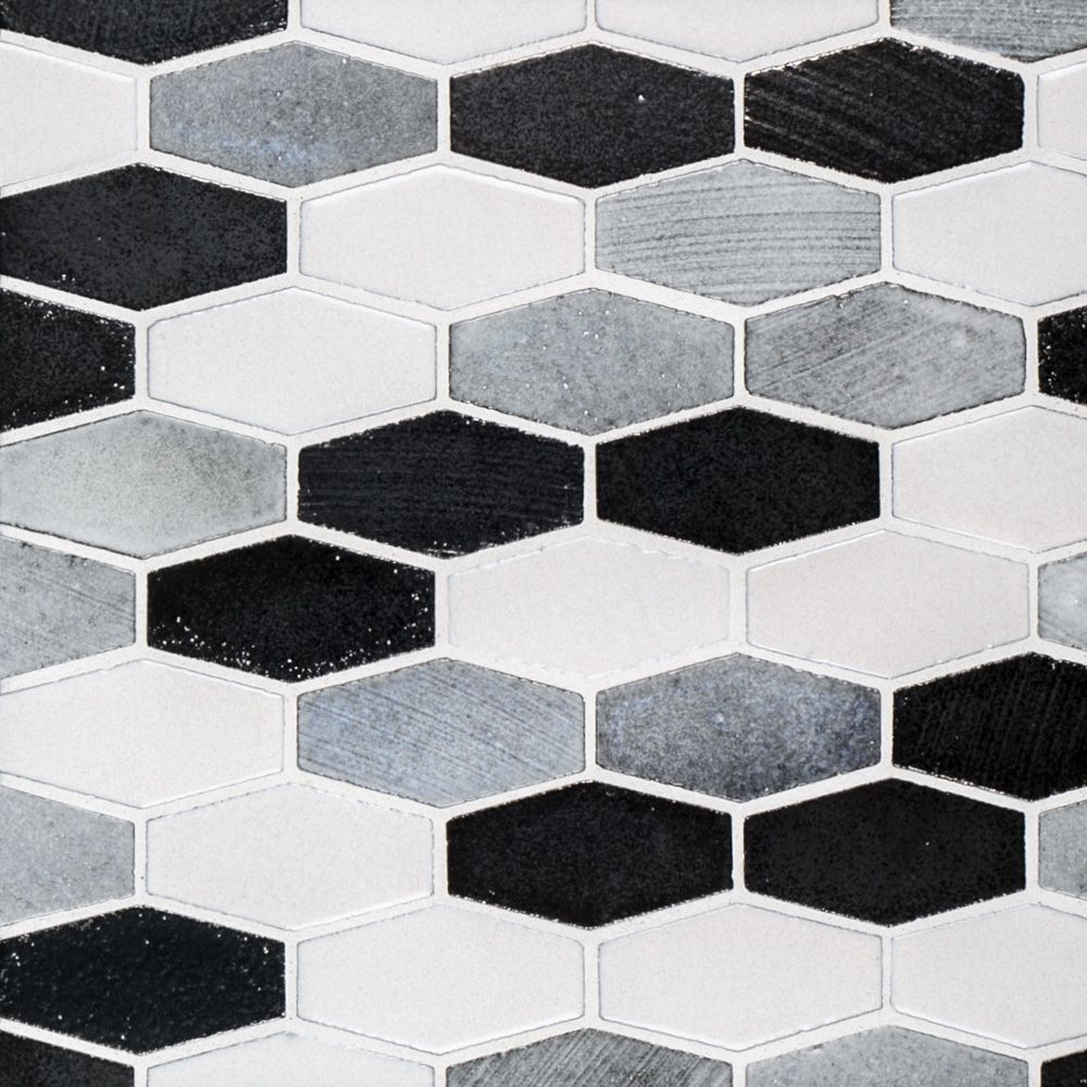 Elongated Hex Mosaic 10.625" x 12.125" Galvanized Straight Shot