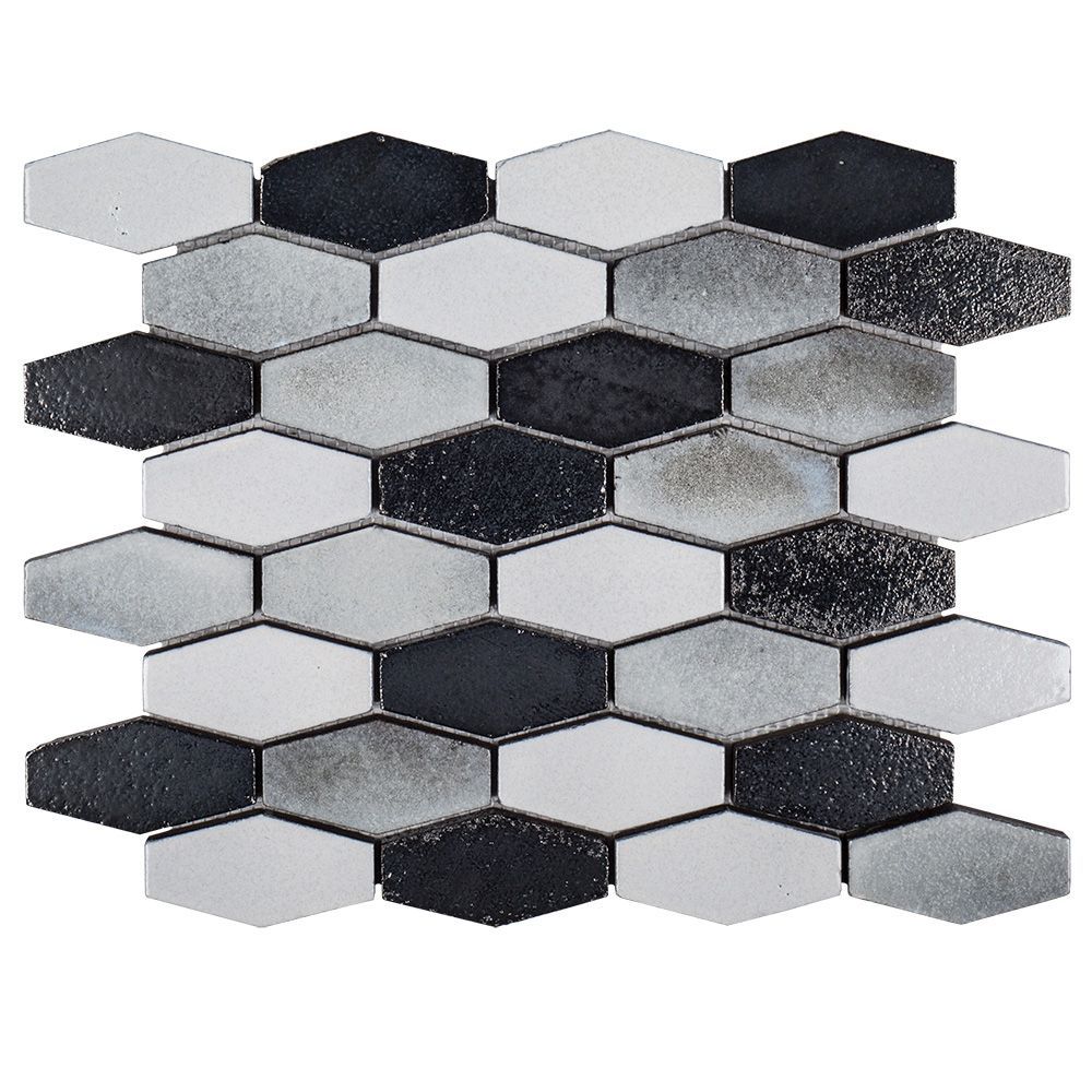 Elongated Hex Mosaic 10.625" x 12.125" Galvanized Straight Shot