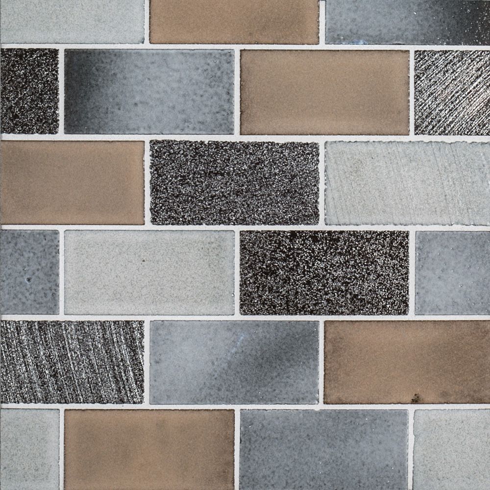 2" x 4" Brick Mosaic 12" x 12.375" Reclaimed Straight Shot