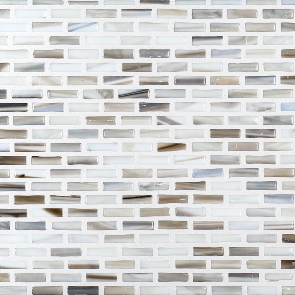 Industrie Glass Mosaic 10.875" x 12.25" Oxygen Straight Shot