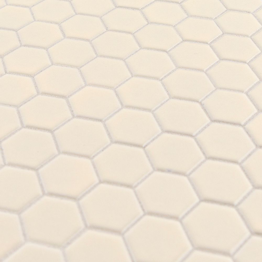 1" Hexagon Mosaic 11" x 11.375" Gloss Crisp Breeze Straight Shot