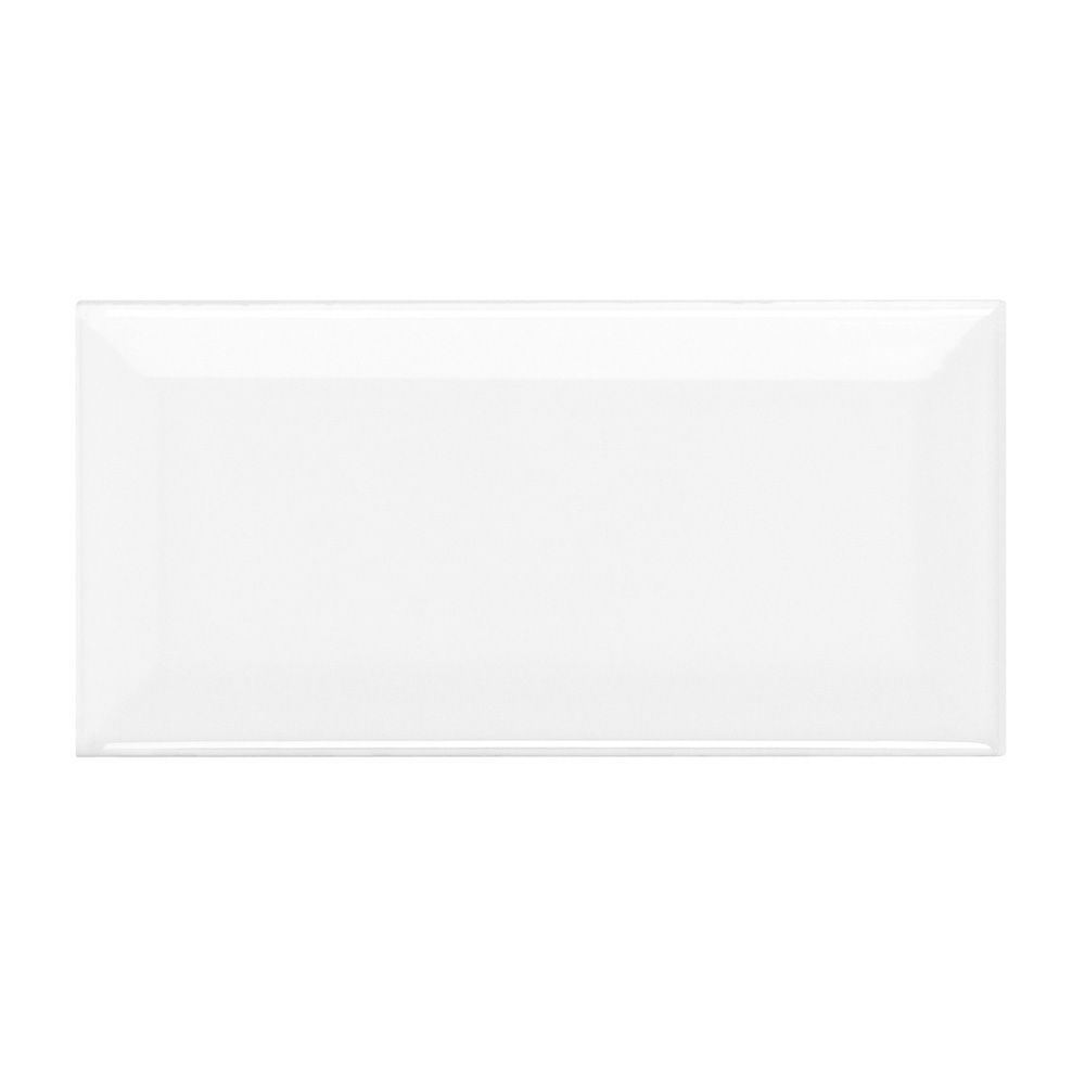 Beveled Field Tile 3" x 6" 3" x 6" Gloss Starry White Straight Shot