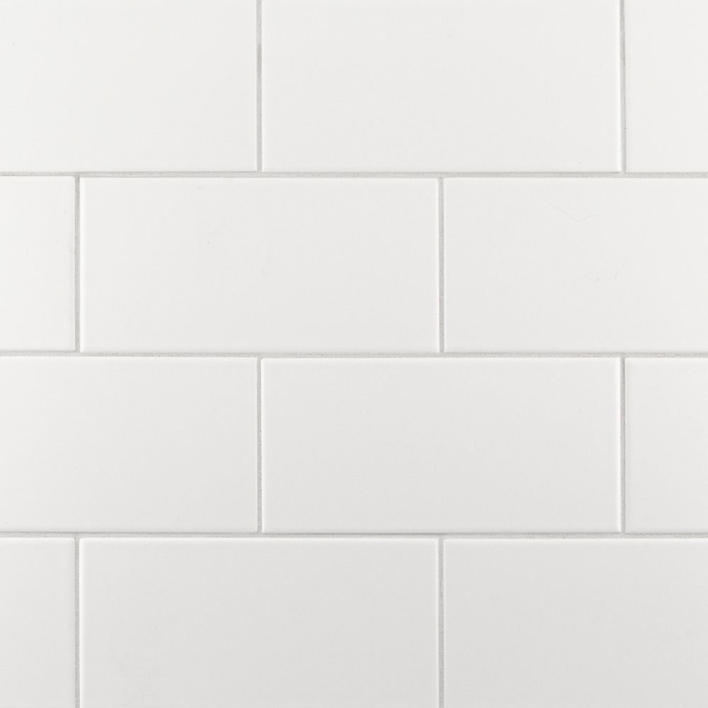 Field Tile 4" x 8" 4" x 8" Matte Starry White Straight Shot