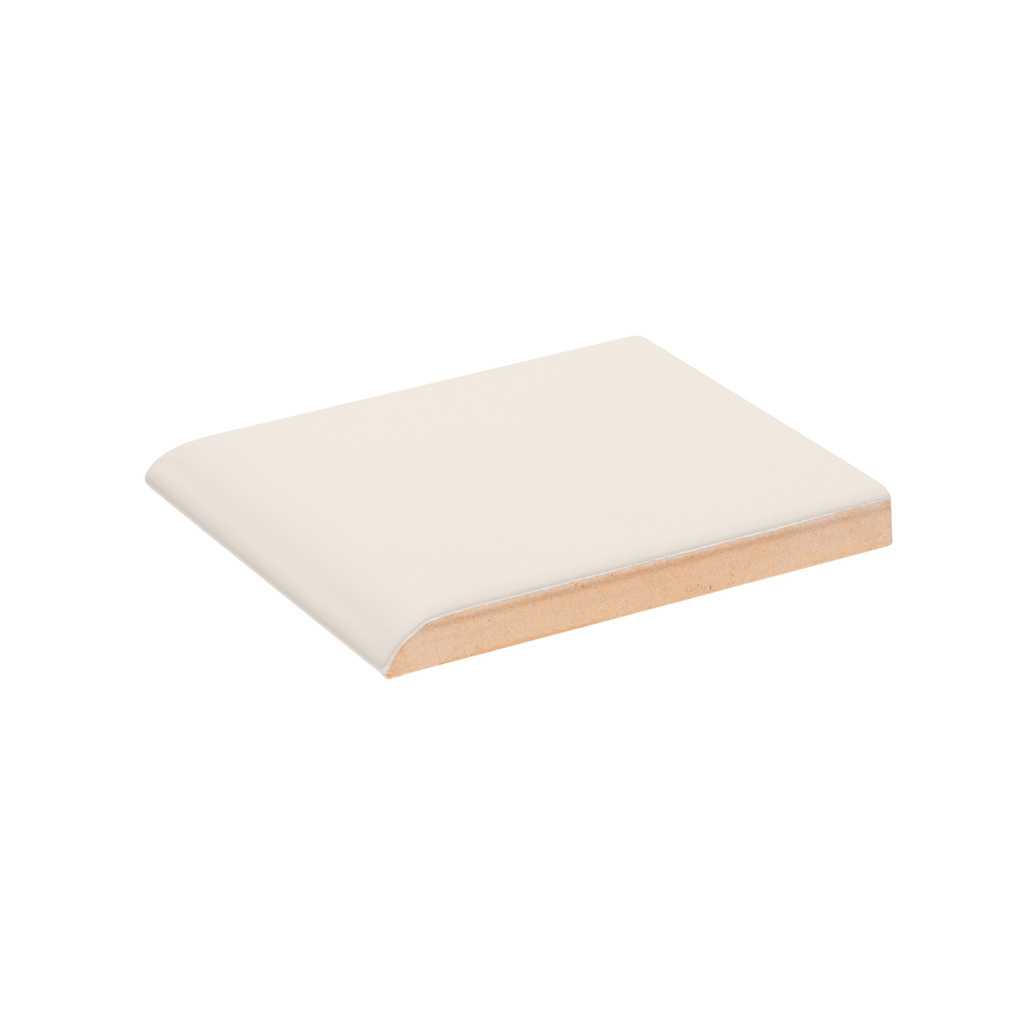 Double Bullnose 3" x 3" 3" x 3" Matte Crisp Linen Straight Shot