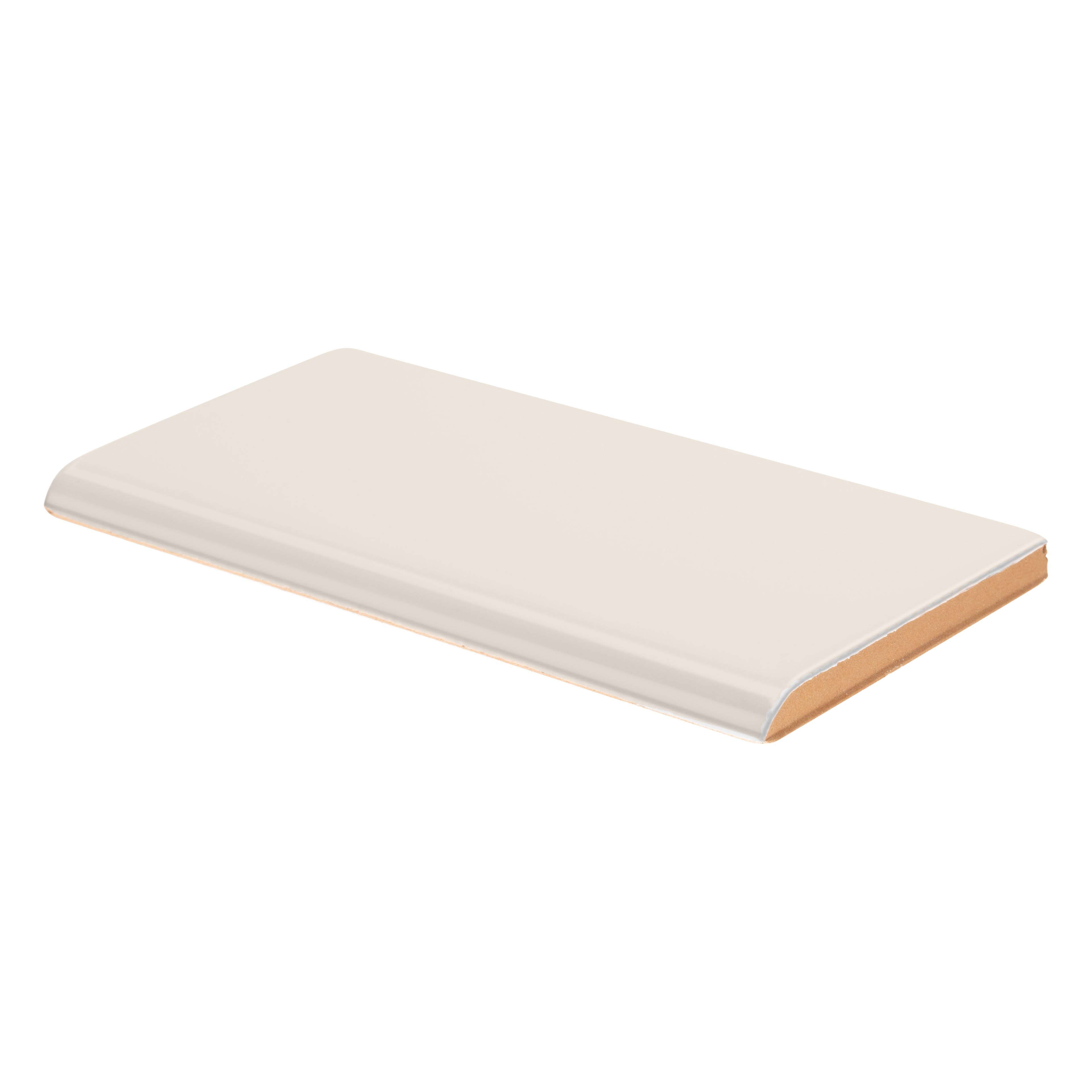 Single Bullnose 3" x 6" 3" x 6" Gloss Crisp Linen Straight Shot