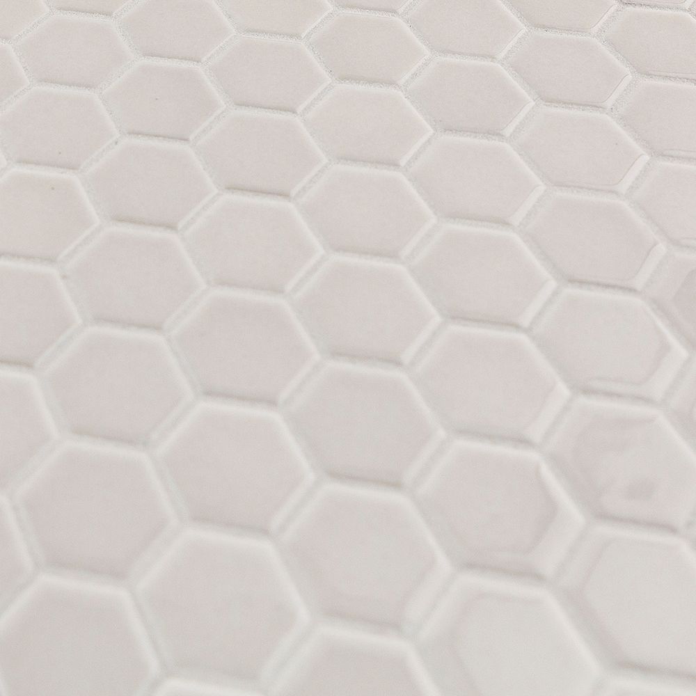 1" Hexagon Mosaic 11" x 11.375" Matte Mountain Fog Straight Shot