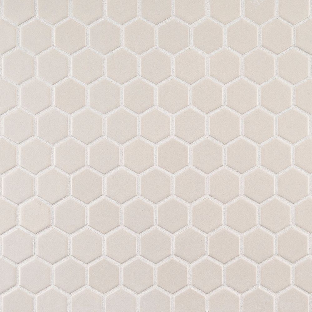 1" Hexagon Mosaic 11" x 11.375" Matte Mountain Fog Straight Shot