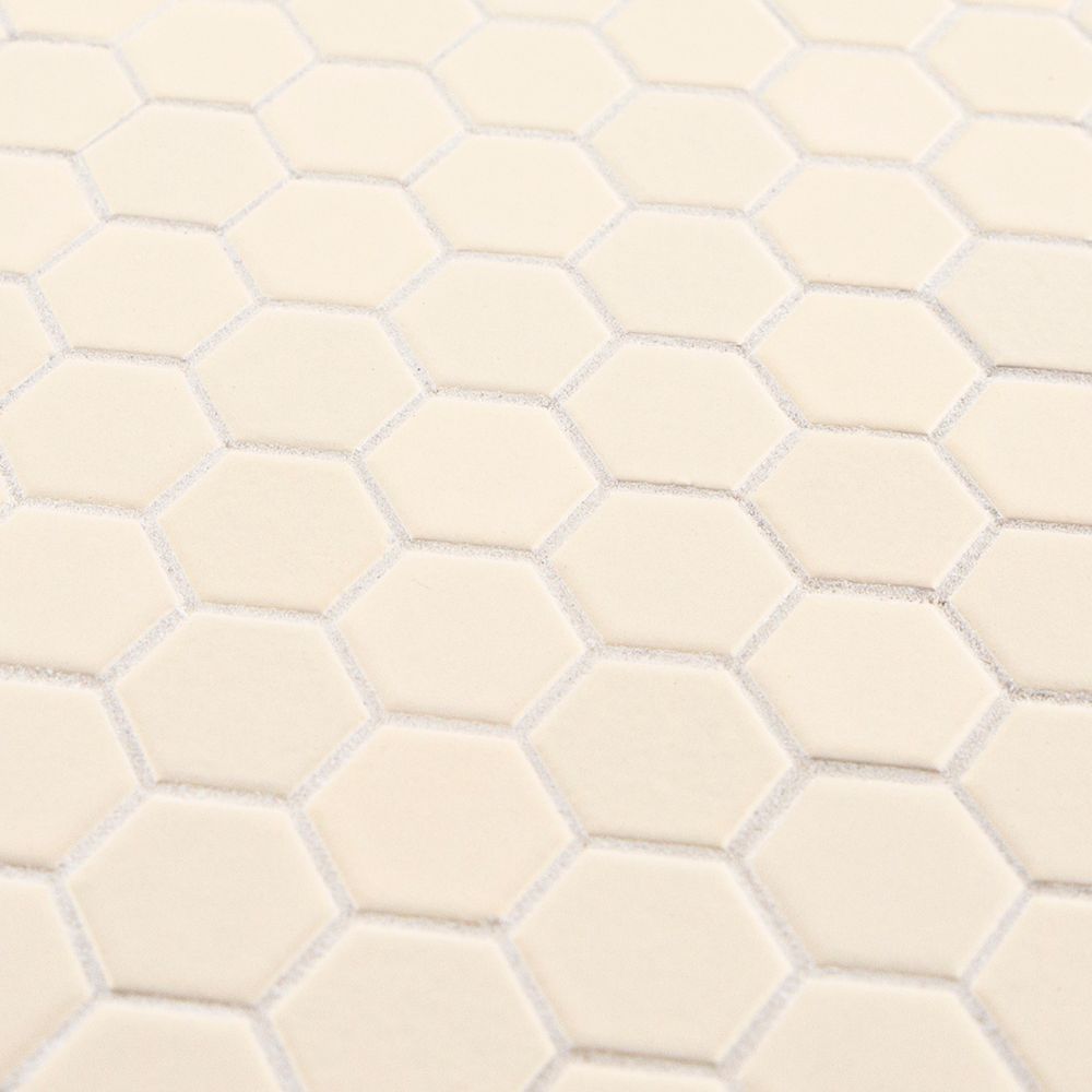 1" Hexagon Mosaic 11" x 11.375" Matte Crisp Breeze Straight Shot