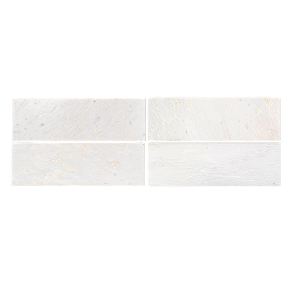 Field Tile 4" x 12" 4" x 12" West End White - Honed Straight Shot