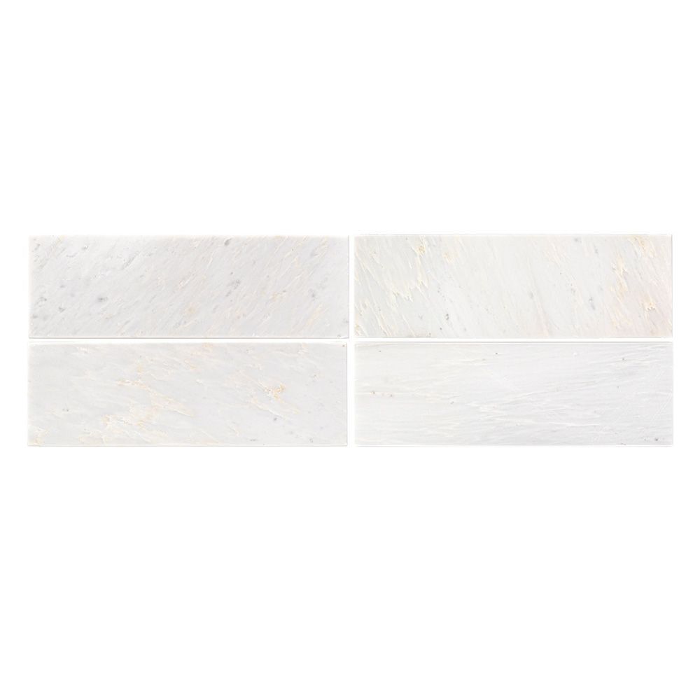 Field Tile 4" x 12" 4" x 12" West End White - Honed Straight Shot