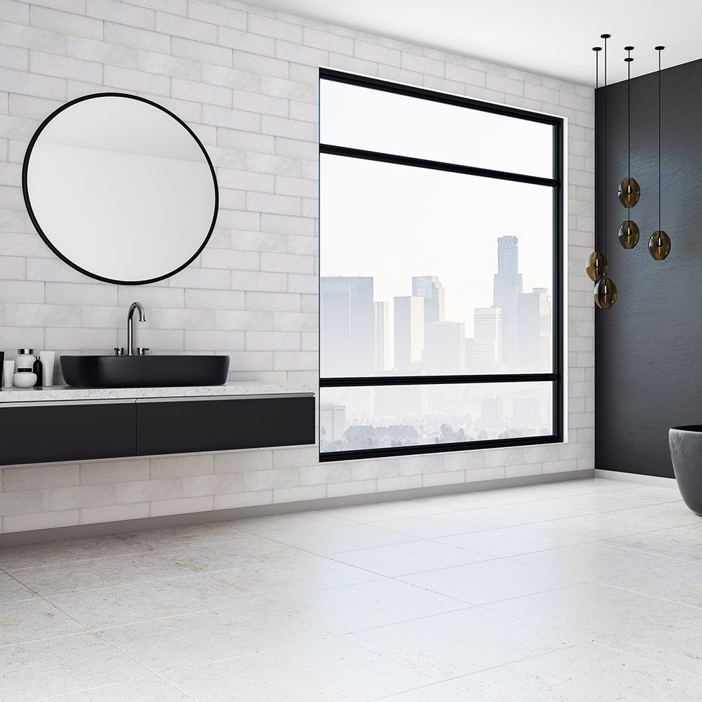 Field Tile 4" x 12" 4" x 12" West End White - Honed Straight Shot