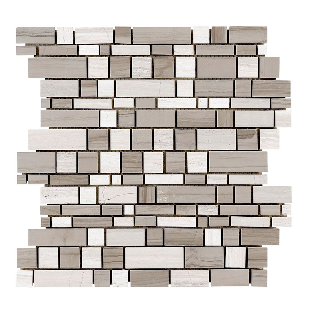 Moderna Mosaic 12" x 12.375" Moderna C (Global Grey/Transitional Taupe) Straight Shot