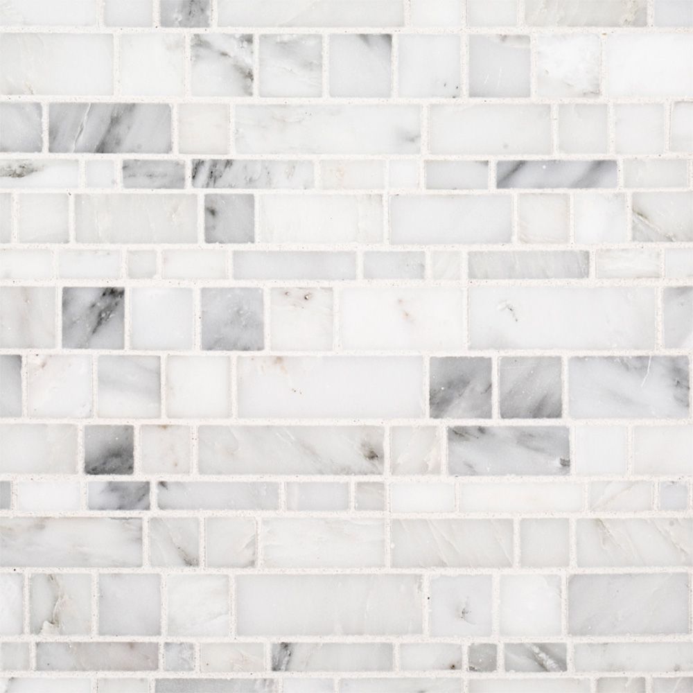 Moderna Mosaic 12" x 12.375" Moderna D (West End White) Straight Shot