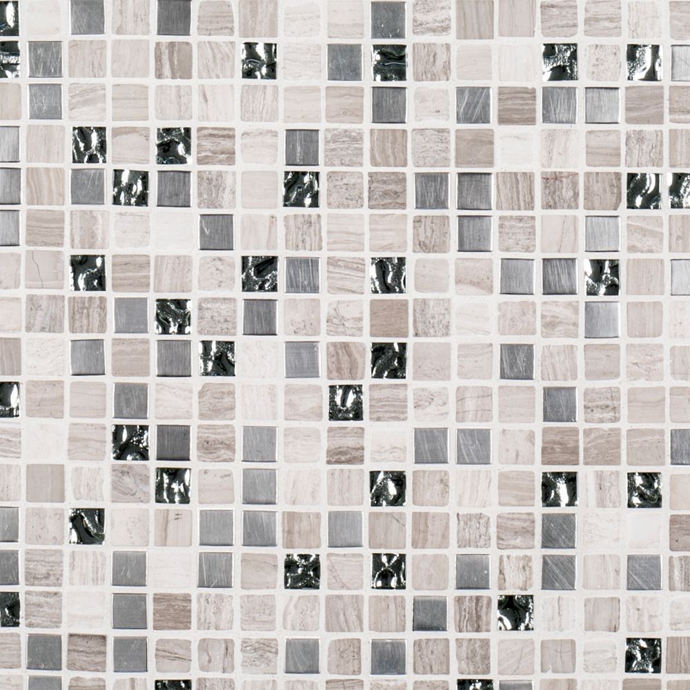 Platinum Mosaic 11.75" x 11.75" Platinum A (Global Grey) Straight Shot