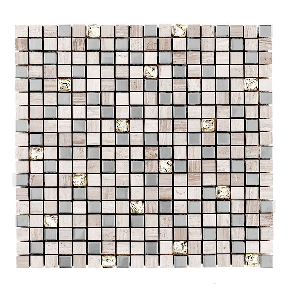 Platinum Mosaic 11.75" x 11.75" Platinum A (Global Grey) Straight Shot