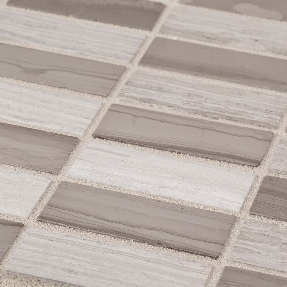 Modernique Mosaic 12" x 12" Modernique C (Grey/Taupe) Straight Shot