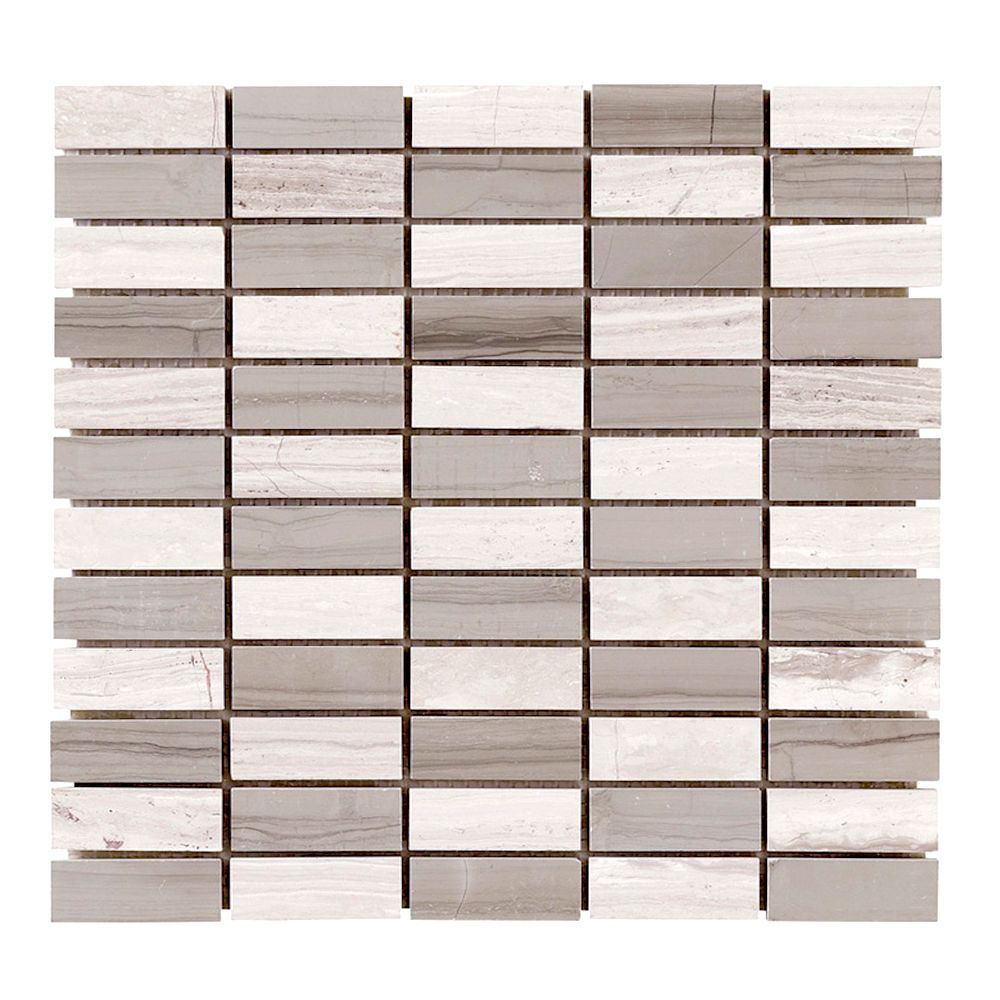 Modernique Mosaic 12" x 12" Modernique C (Grey/Taupe) Straight Shot