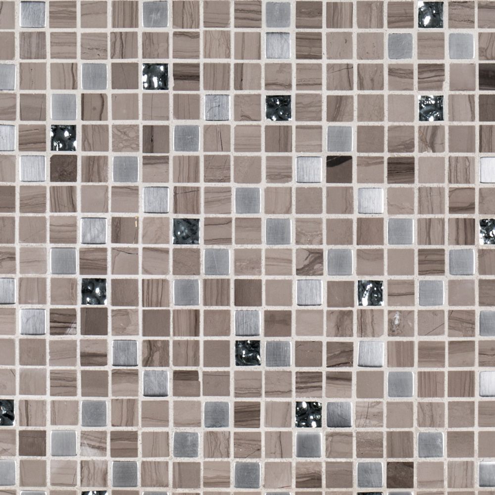 Platinum Mosaic 11.75" x 11.75" Platinum B (Transitional Taupe) Straight Shot