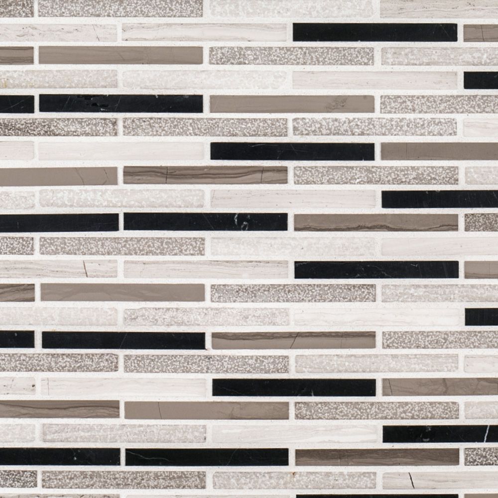 Lustrous Mosaic 10.75" x 11.875" Lustrous C (Grey/Taupe/Black) Straight Shot