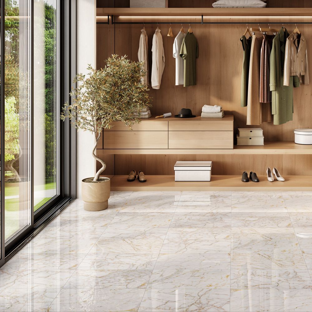 Field Tile 12" x 24" 12" x 24" Polished Afyon Gold Straight Shot